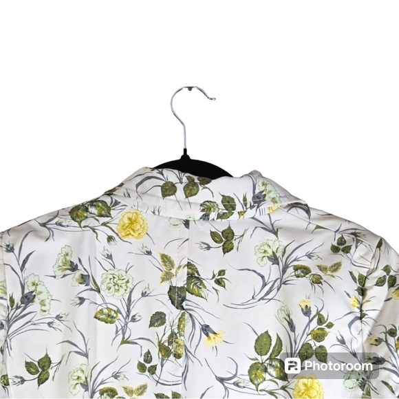 Ann Taylor Ivory Floral Trench Coat Medium - Picture 7 of 8